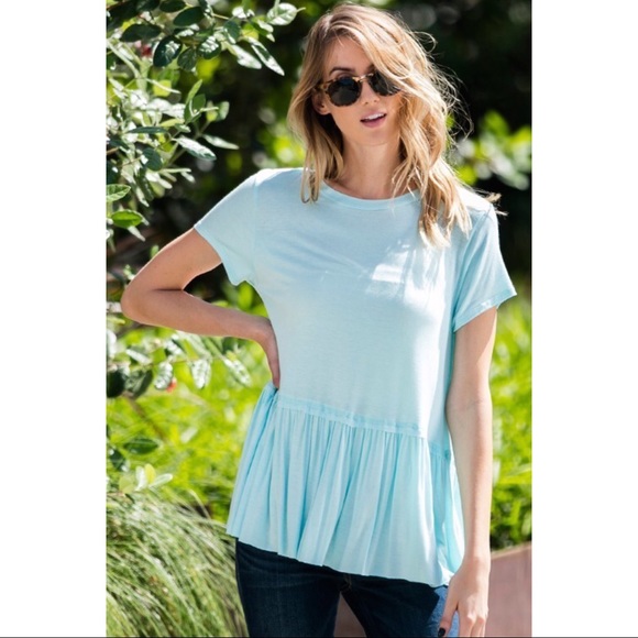 🌺🆕5⭐️Short Sleeve Ruffle Bottom Top - Picture 4 of 4